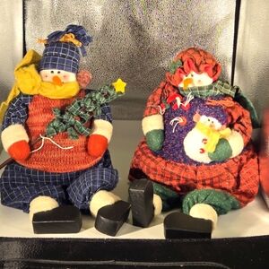 Vintage Rexmas Fashion Bug Holiday Christmas Snowman Family Shelf Sitters 17"